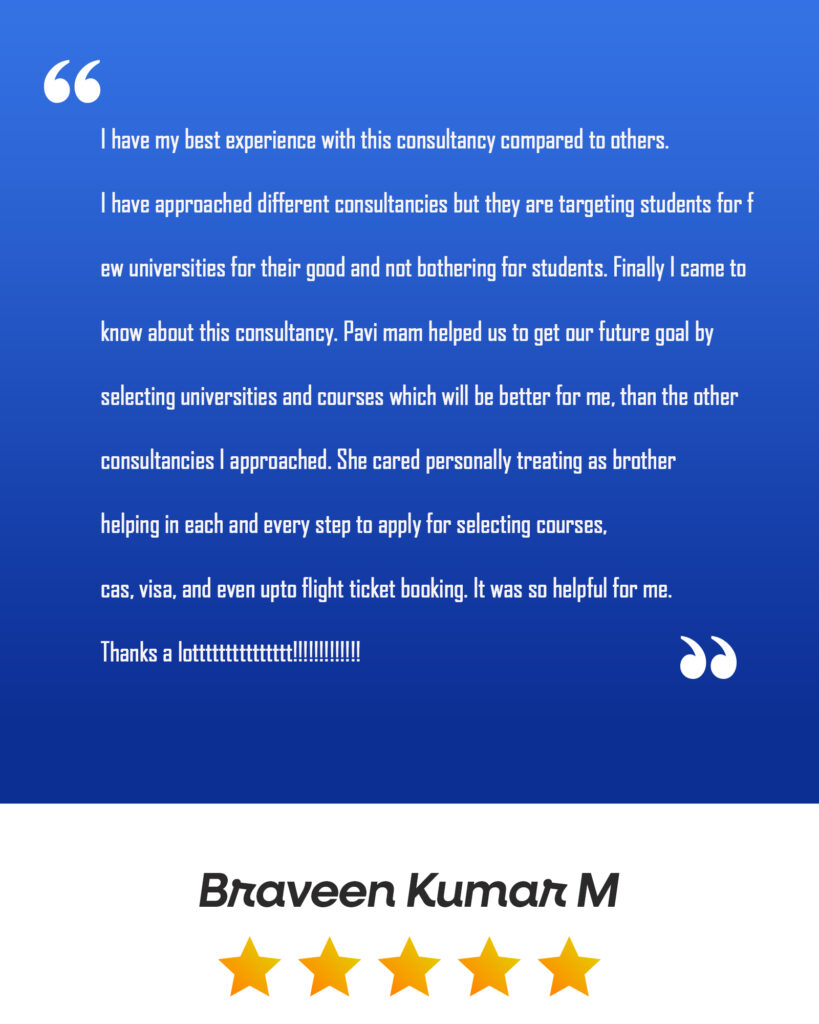 Testimonials (Braveen Kumar M)